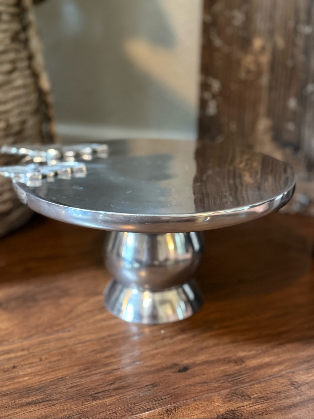 Vintage Cast Aluminum Bat Pedestal Cake Stand 10” Halloween Gothic Dessert Stand